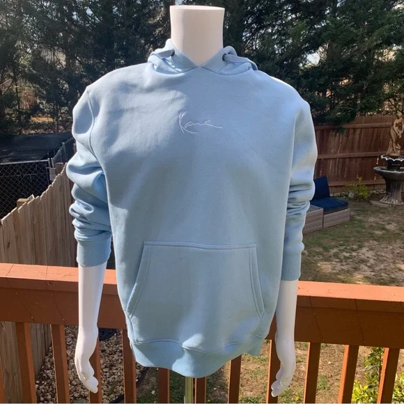 Karl Kani Signature Essential Pullover Hoodie | M | Light Blue NEW!! - Picture 2 of 14